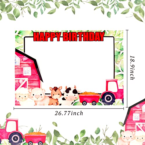 Jevenis Farm Party Photo Booth Props Farm Party Photo Booth Frame Props Barnyard Party Supplies Cow Birthday Party Supplies Farm Animals Birthday Party Decoration #TOP6