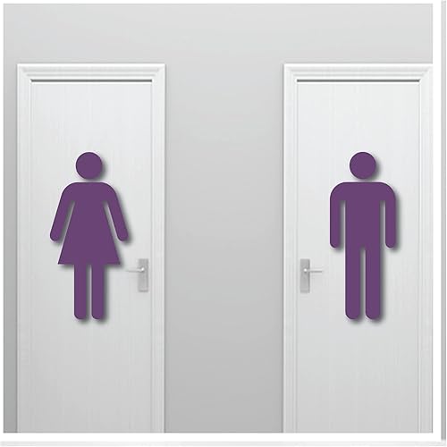 Miniatura 7 de Letrero grande de 20 pulgadas de alto para pared de hombre y mujer, adhesivo fuerte seguro para pared, diseño artístico mural para baño, baño, baño,