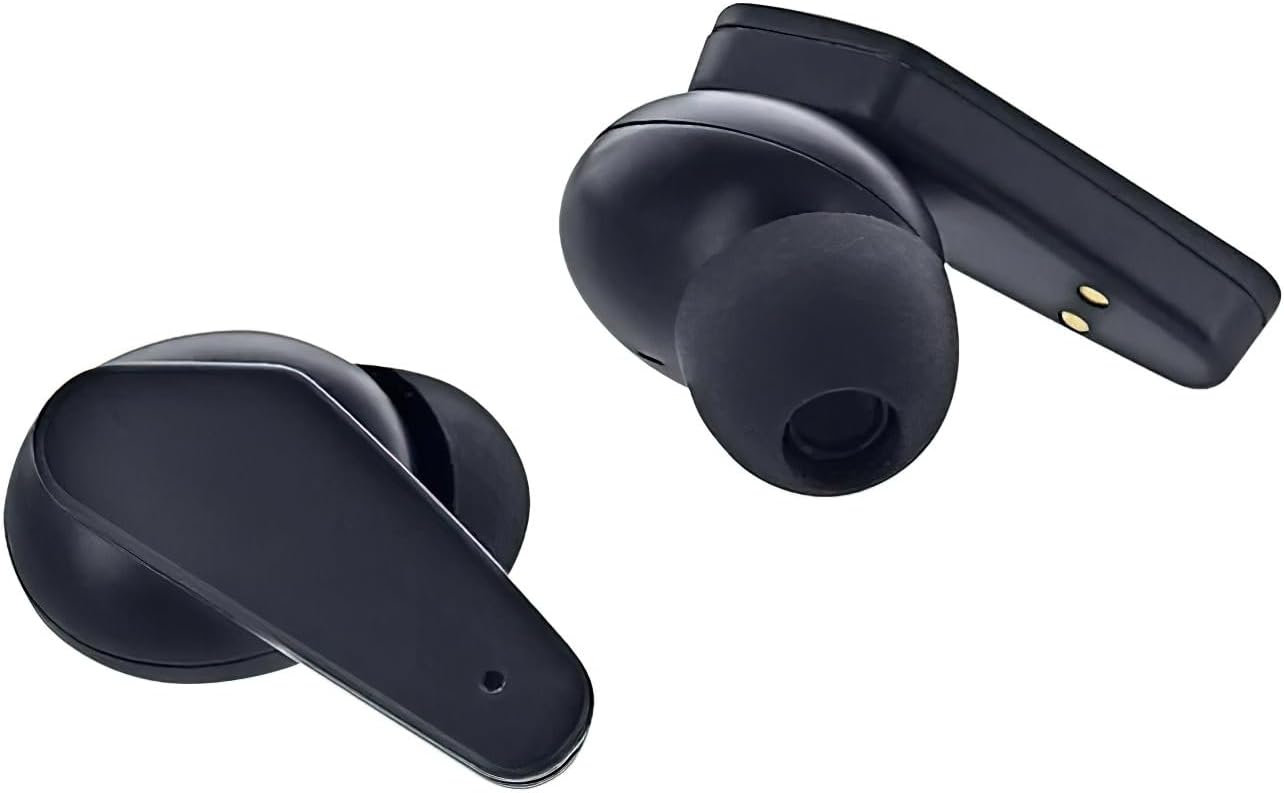 Two Sentry HPXBTA100 Earbuds showing their design and charging contacts