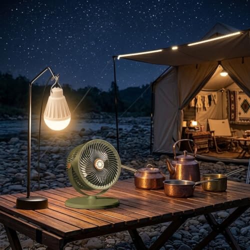 Ventilador de pie solar recargable USB con altura regulable negro 4