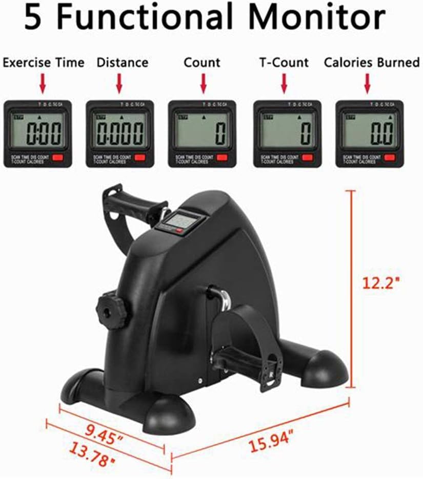 Minifiets, mini-hometrainer Beenmachine Digitaal onder bureaufiets Voetcyclus Arm- en beenpedaalmachine met LCD-scherm, inclusief antislipmat - Afbeelding 4