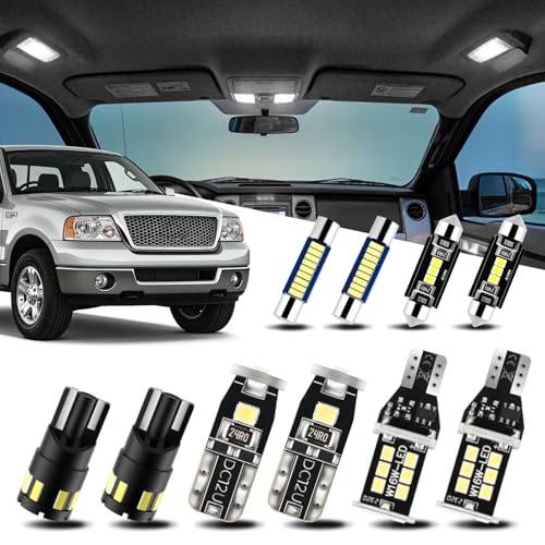 EASY EAGLE LED Interior Car Lights for Ford-F150-2004-2008: 13 Piece Kit White LED Light Bulbs - Super Bright 6000K + Install Tool
