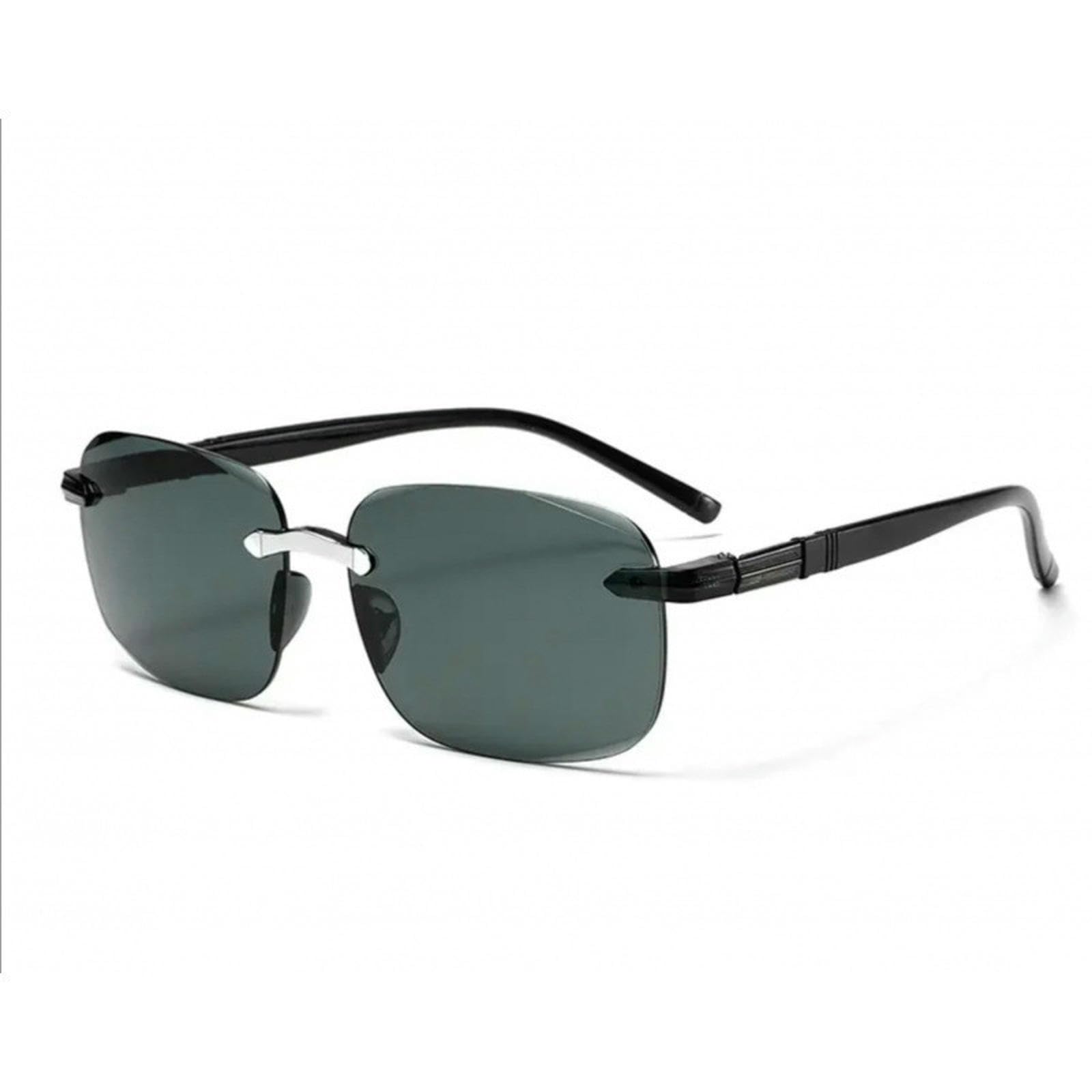 Gyios Men's Black Lens With Silver Foil Sunglasses Rimless Sports For And Wo