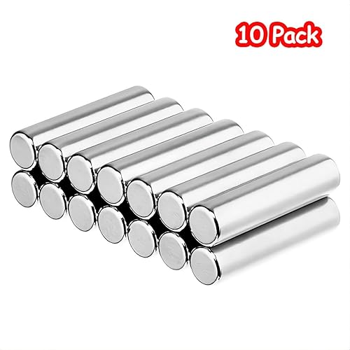 Miniatura 2 de Imanes cilíndricos de 1/4 x 1 – Pasadores magnéticos, tachuelas, soporte adhesivo para barra elevadora, imán de barra de sujeción N48 (paquete de 10)