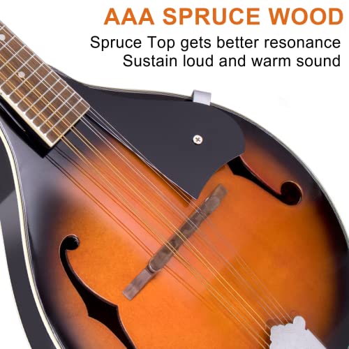 image for Mandolin,Kmise A style Mandolins Instruments 8 String Spruce Musical I