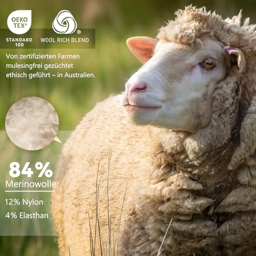 Merino Protect Camiseta Lana Merino Hombre Antiodor Funcional Ligera Interior Térmica para Senderismo y Viajes