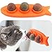 Katzenminze Balls für Katzen, Aucenix Drehbares Leckerli Spielzeug für Katzen, Natürliches Matatabi Zahnreinigung Dental Kätzchen Kauspielzeug, Katzenminze Wandspielzeug für Katzenkätzchen (Orange)