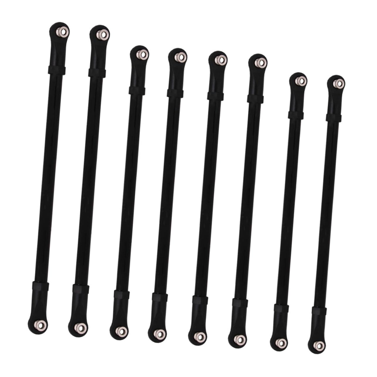 ORFOFE Model Car Pull Rod 1/10 Scale 8pc Aluminum Alloy Set Car Accessory Sturdy Smooth Design