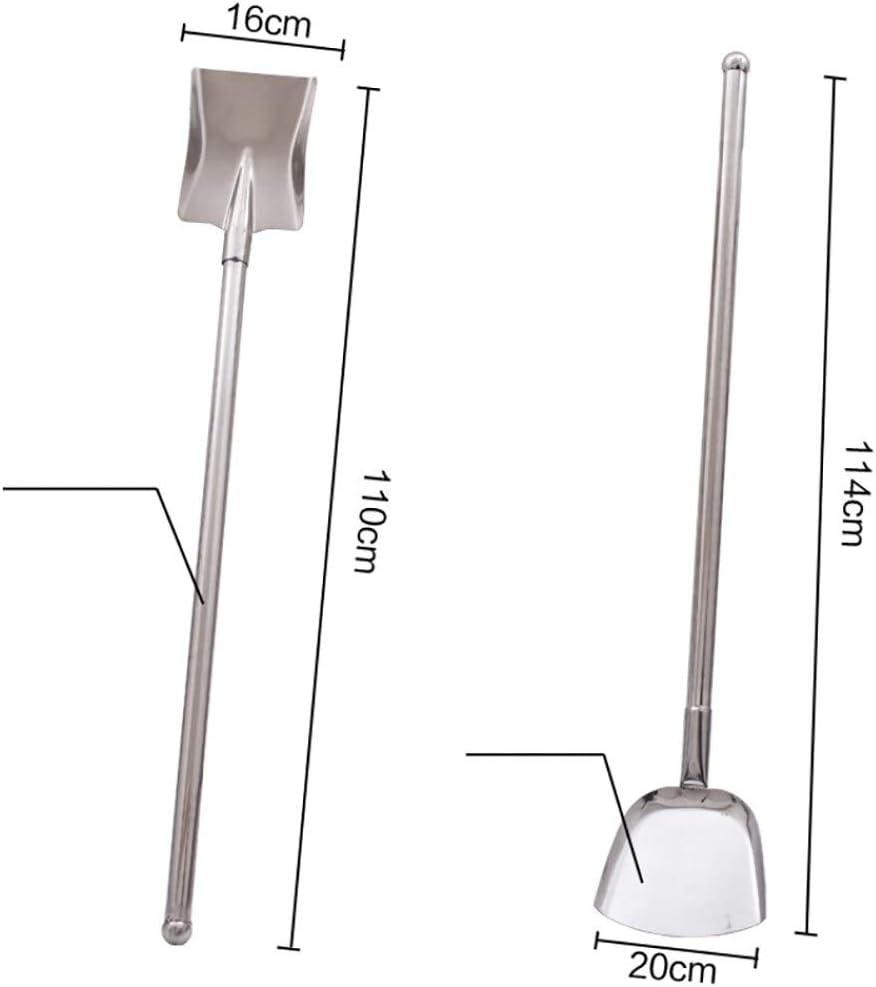 Canteen Shovel Hotel Kitchen Cauldron Square Shovel Thick Stainless Steel Kitchen Cooking Large Shovel Steel Shovel (Size : Round Shovel)