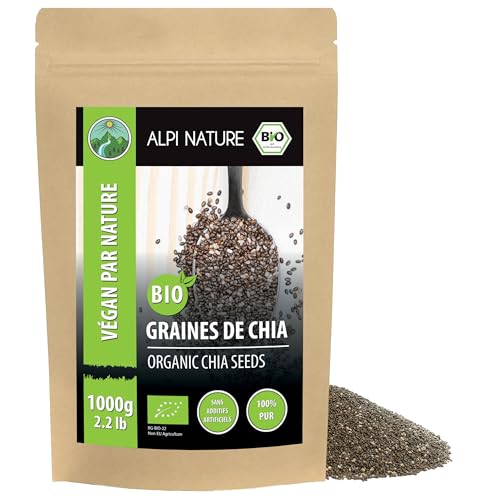 Graine de chia bio 1kg graines de chia noires entières crues