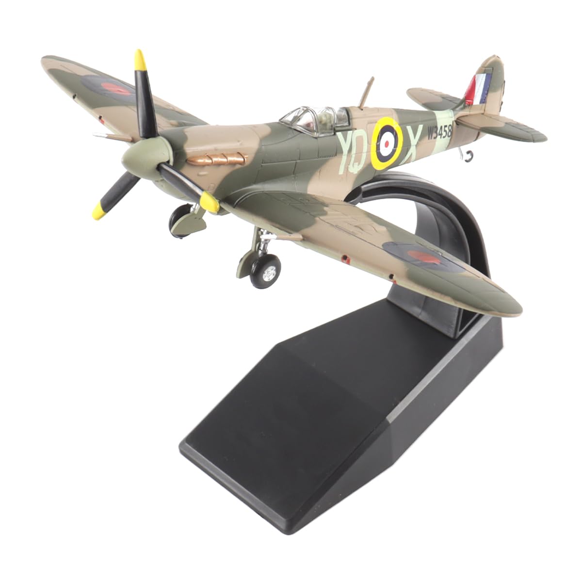 zalati Modèle réduit en métal moulé sous pression Spitfire MKVb W3458 à l'échelle 1/72 avec support, réplique de chasseur de la Royal Air Force RAF, à collectionner, à offrir en cadeau.