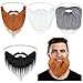 Produktbild WILLBOND 4 Stücke Gefälschte Bärte Falsche Bärte Lustige Gefälschte Schnurrbart Gefälschte Whisker für Kostüm Halloween Party Lieferung