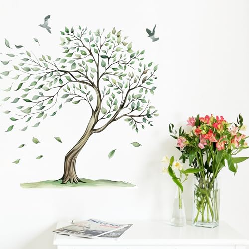 Mfault adhesivo vinilo árbol grande para pared 35x12 in miniatura 6
