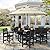 Homenjoy 5 Piece Patio Dining Set, 66" Rectangle HDPE Weather Resistant Outdoor Table & 4 Patio Chairs Set with 1.96" Umbrella Hole, Heavy Duty Chairs for Backyard Balcony Deck, Black