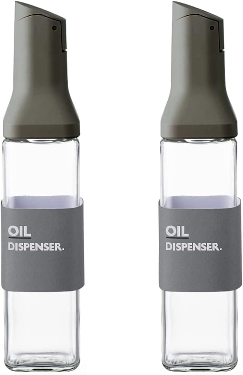 Bouteille d'huile en verre 500 ml le lot de 2 huiliers anti-goutte cuisine