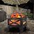 MistMo 26" Fire Pit with Cooking Grill, Outdoor Wood Burning Firepit with Spark Screen, Metal Round Design for Patio, Bonfire Party