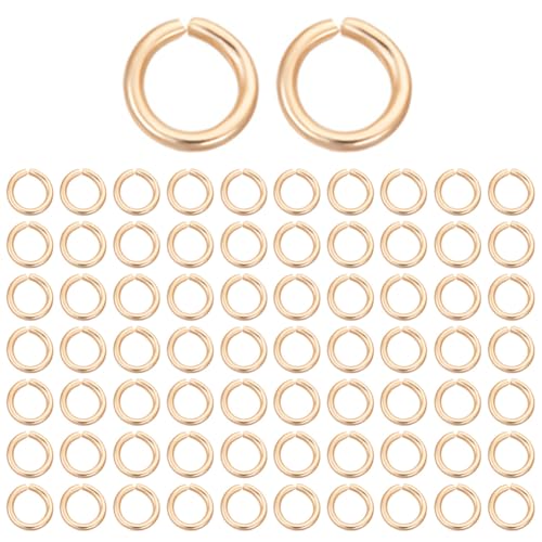Beebeecraft 1 Box 600Pcs Open Jump Rings 18K Gold Plated Stainless Steel 5mm Split Rings Single Loop Jump Rings for Jewellery Making