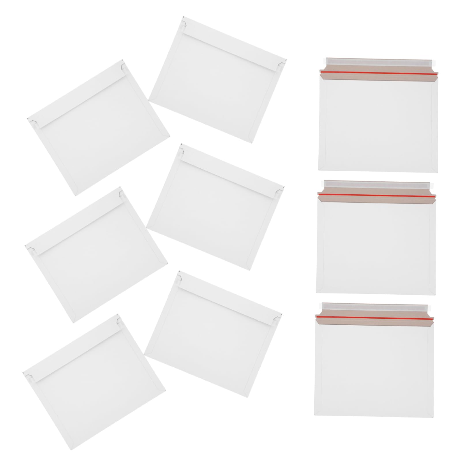 HOMSFOU 20pièces Enveloppes Blanches Rigides Pour Expédition De Documents Photos Et Certificats Avec Rabat Auto-adhésif Et Protection Résistante Aux Intempéries