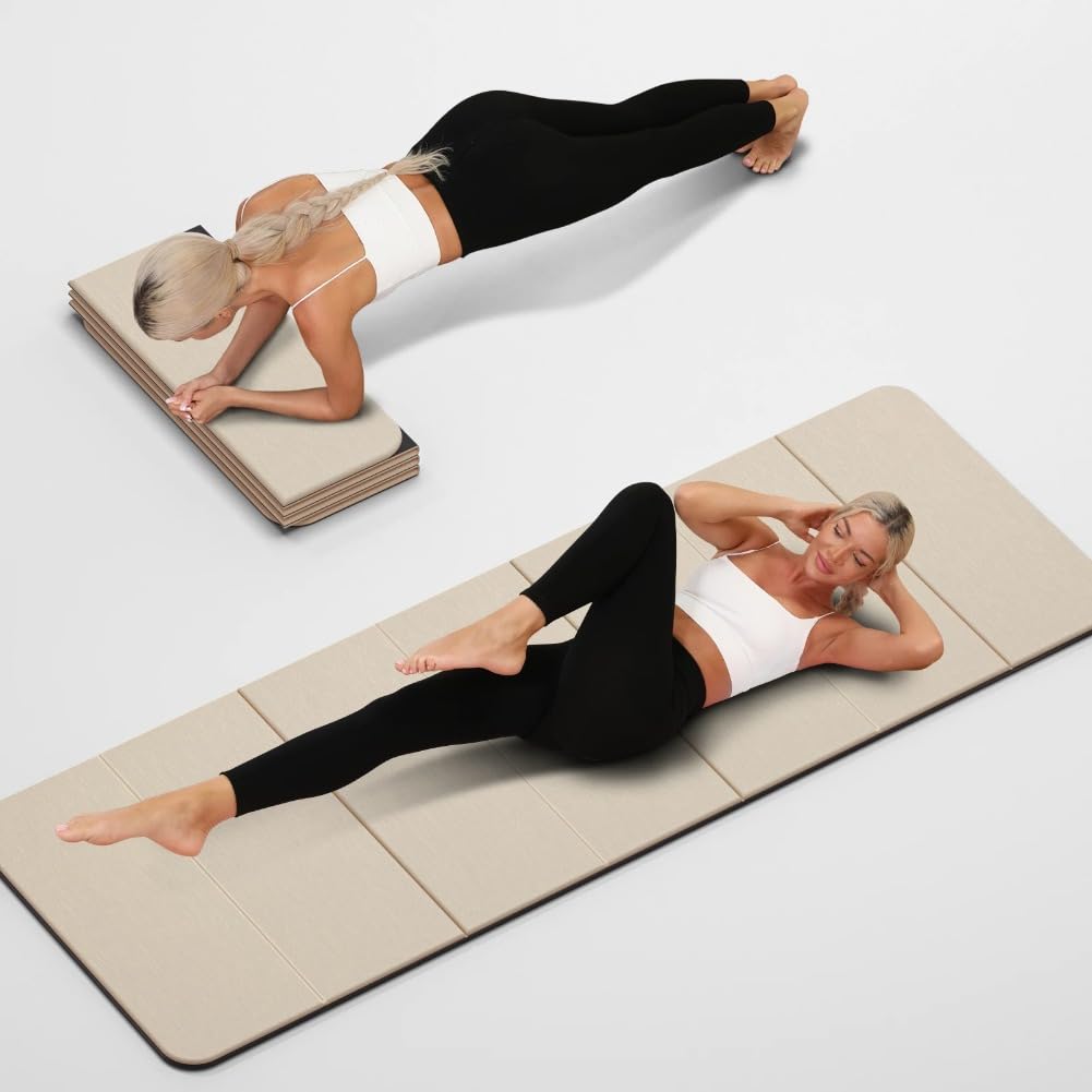 Reversible Workout Mat - Thick Cushioned Floor Mat for Home Exercises