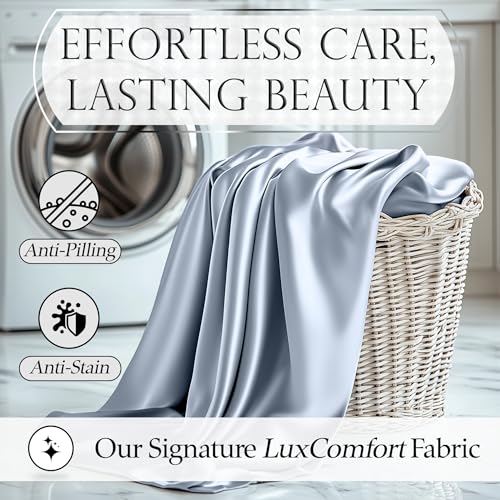 Image of DECOLURE Satin Sheets Twin Size | Softer Than Silk | Luxury 3 Pc Bed Set