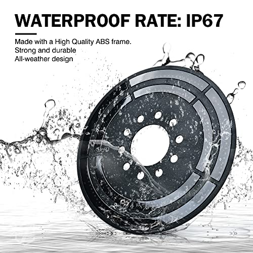 Image of 14 Inch LED Spare Tire Brake Light Compatible with 2018+ Jeep Wrangler JL | Double Ring, Super Bright, ABS Plastic Frame, IP67 Waterproof, Plug N Play