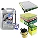 Produktbild QR-PARTS 69369880 Filter Set Inspektionspaket 5 Liter Liqui Moly Motoröl Top Tec 4600 5W-30 MANN-FILTER Innenraumfilter Luftfilter Ölfilter