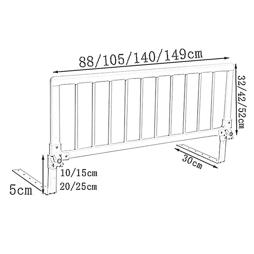 Barandillas de Cama para Personas Mayores de Madera de Haya Plegables, barandilla de Seguridad Universal para Adultos, para Camas empotradas con láminas (tamaño: 105 x 32 cm)