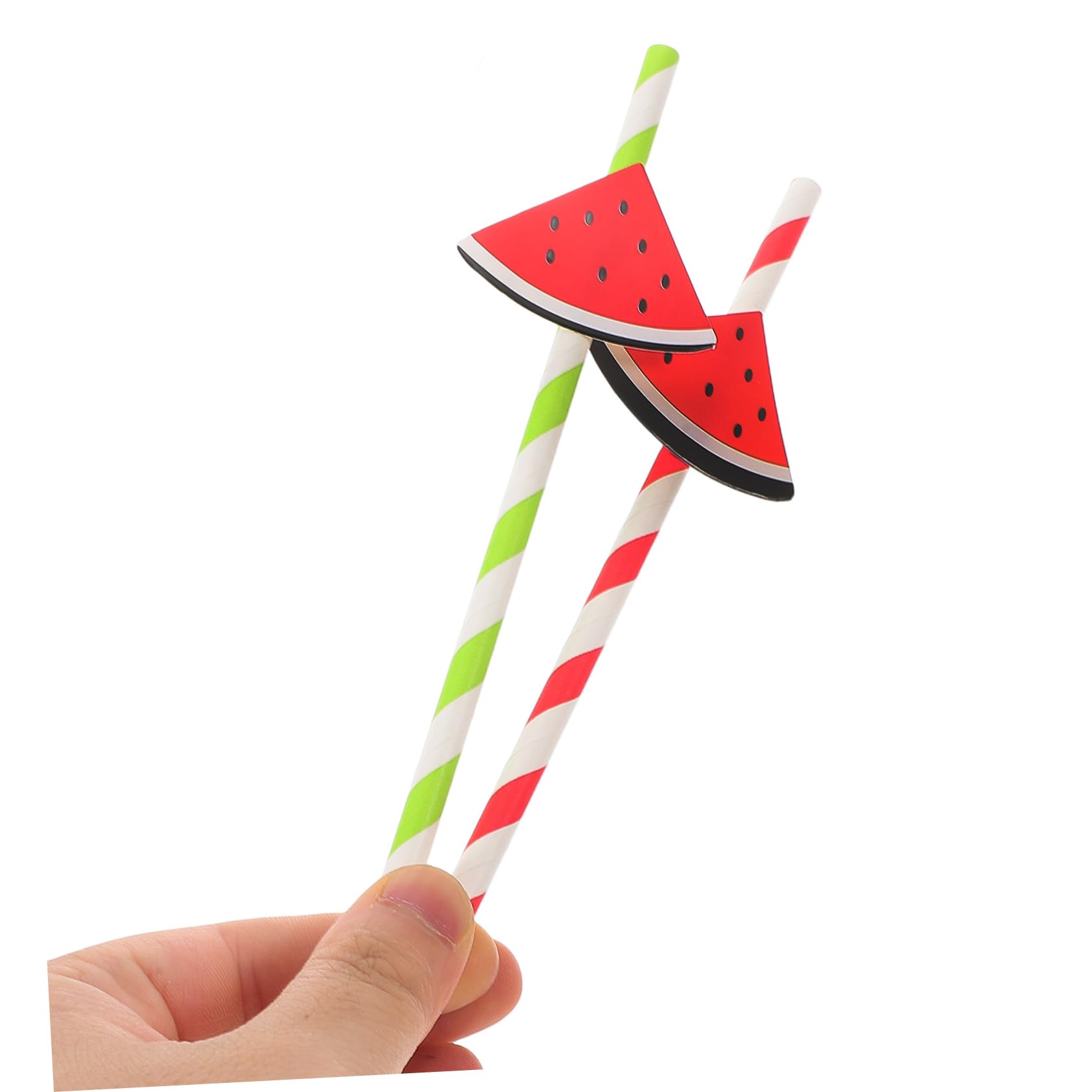 VALICLUD 4 Set Paglia Di Anguria Riutilizzabile Palma Chiaro Tropicale Decorato Tortuoso Pipetta Cannuccia Per Borraccia Cannucce Di Frutta Cannucce Hawaiane Carta 40 Pezzi*4