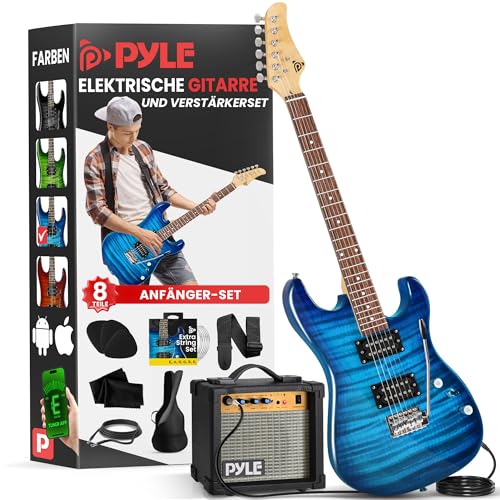 Pyle E-Gitarre mit Verstärker – E Guitar für Anfänger & Fortgeschrittene – Elektrische...