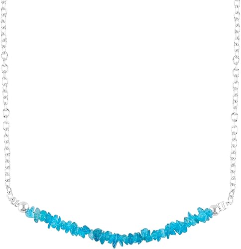 Miniatura 7 de Gempires Natural Emerald Chips Bar Necklace, Energy Healing Crystals, Gift for Her, Gemstone Jewelry 18 inch (Emerald)