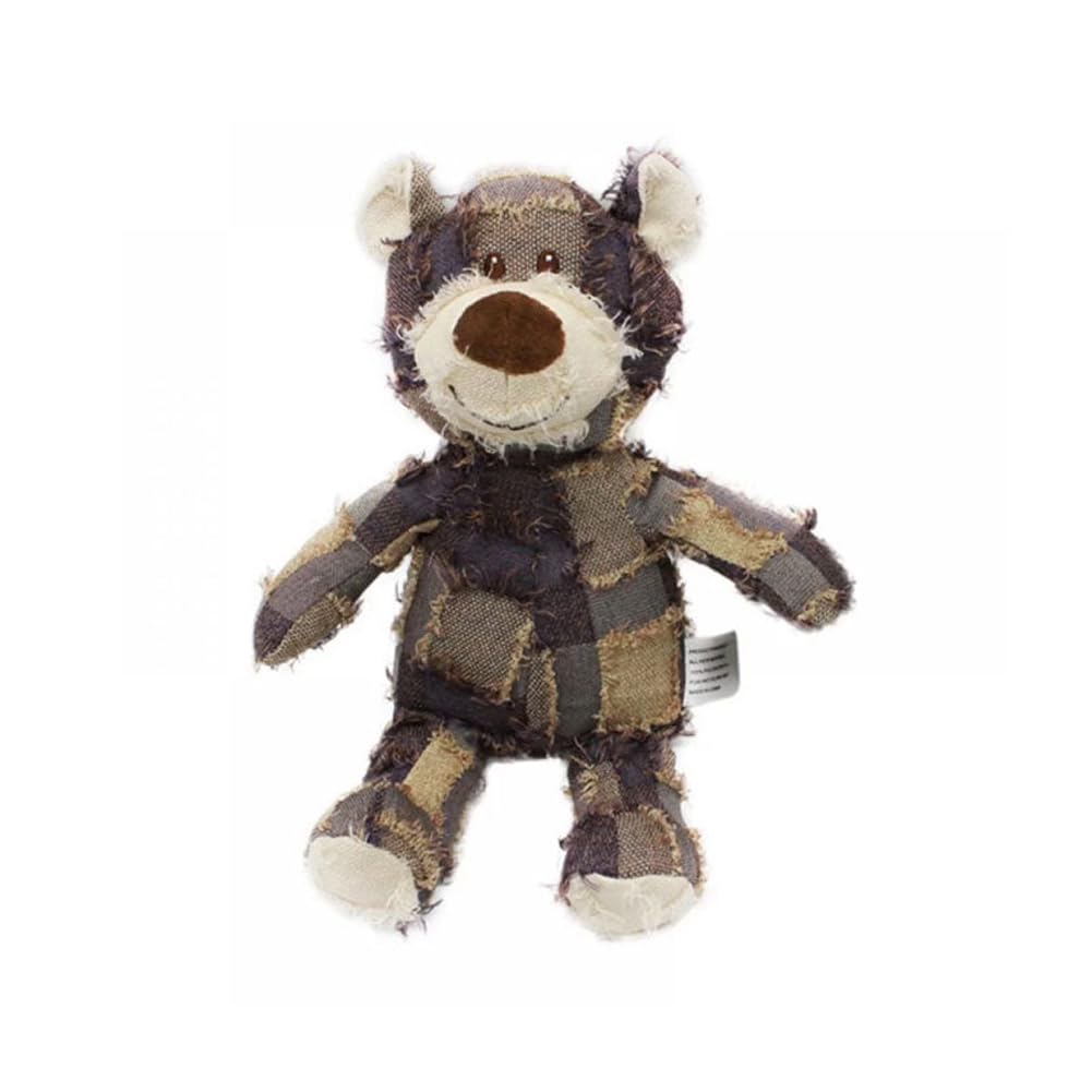 Indestructible Robust Bear, Dog Stuffed Animals Chew Toy, Dog Squeaky Toys, Dog Teething Toys, Indistructable Plush Dog Toys, Training Interactive Play Teething Toys (L, Dark purple)