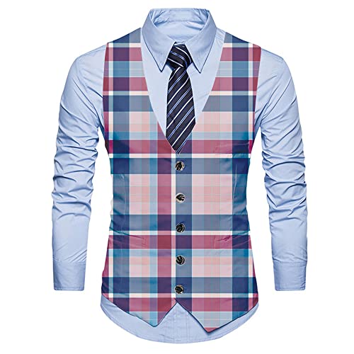 TnmZi Gilet Da Abito Gilet Da Uomo Slim Fit Elegante Casual Da Uomo Celebrazione Di Nozze Primaverili E Autunnali Host Gilet Di Moda Uomo AT06 L