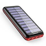 AKEEM Powerbank 22000mAh Solar Ladegerät,Akku mit 3 USB Ausgangen Extrem Hohe Kapazitat Powerbank...