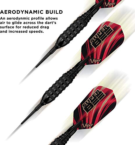 Viper 20-1203-16 Super Bee Soft Tip Darts: Black Coated Brass thumb #3