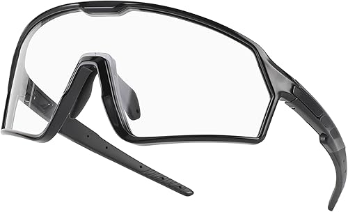 BangLong Photochromic Cycling glasses for Men Women, Clear Running MTB Sunglasses UV Protection