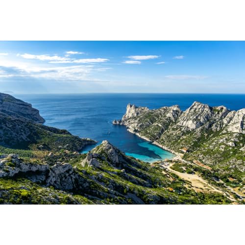 Tableau calanque de Sormiou 65x97 cm pour décoration murale de salon