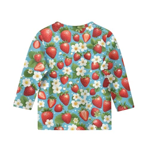 Girls Shirts Round Neck 3/4 Sleeve Cute Tops Summer Pullover Outfits Loose Fit Three Quarter Length Clothes2