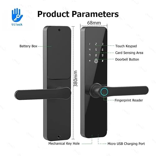 Miniatura 3 de TTlock Bluetooth Smart Lock Cerradura de huellas dactilares Cerradura Inteligente Contraseña Fechadura Eletronica Digital Lock en Smart Home