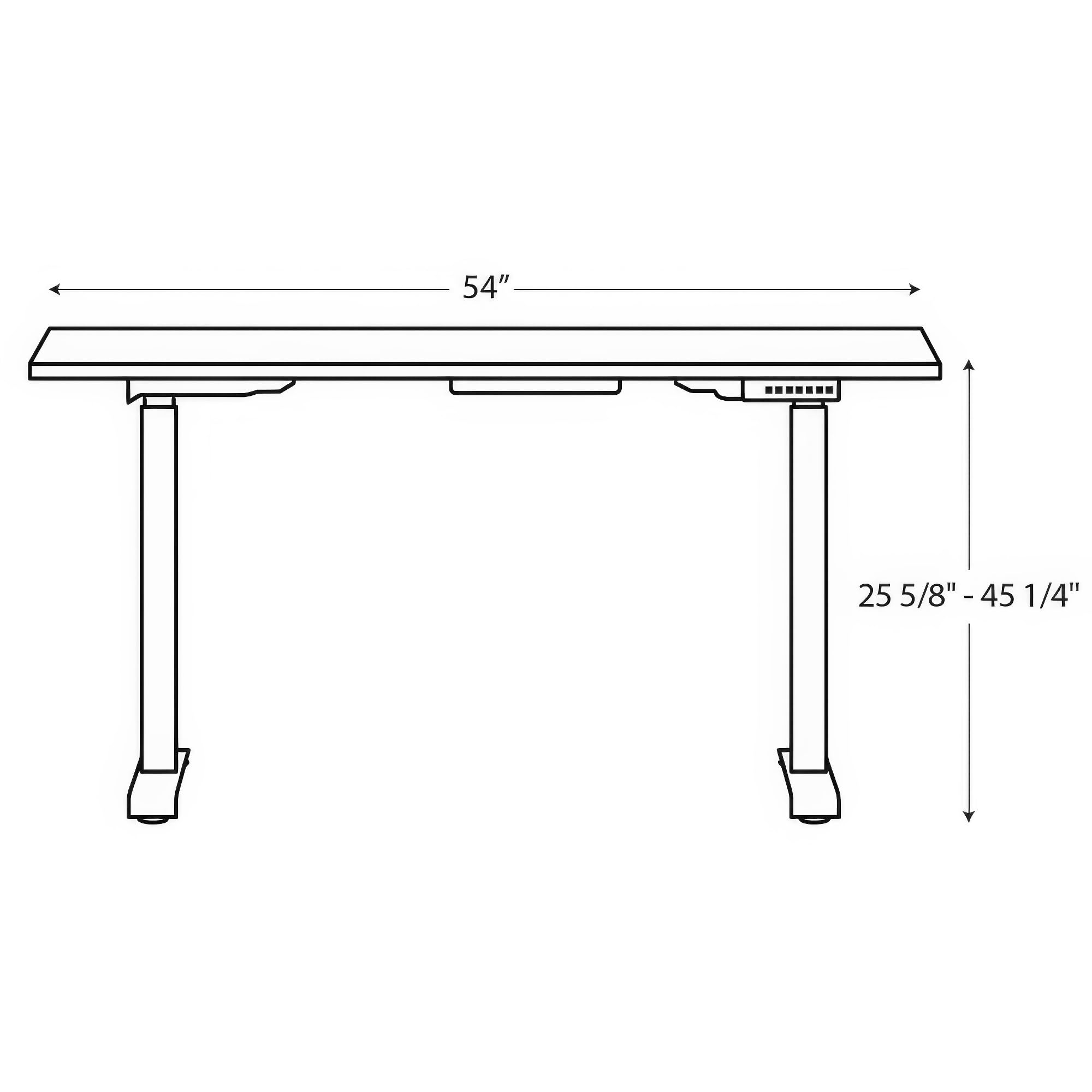 HON Coze Electric Standing Desk Adjustable Height Coordinate Height Adjustable Desk 54 White Top White Base — view 2