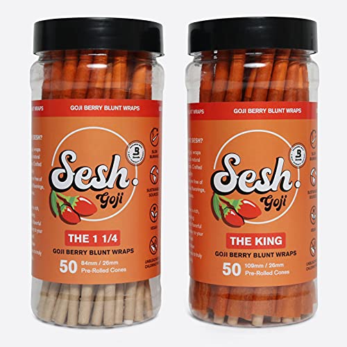 Sesh Pre-Rolled Cones - Jar of 50 Cones - The King - Goji Berry - Image 5