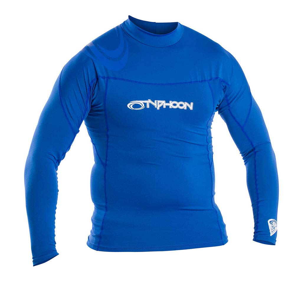 Long Sleeve Flat Locked Rash Vest - Aqua Blue-image-16