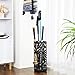 SONGMICS Umbrella Stand, Umbrella Holder for Entryway, Steel Square Umbrella Rack Organizer Freestanding, for Canes Walking Sticks, with a Detachable Drip Tray, 4 Hooks, Black ULUC48B