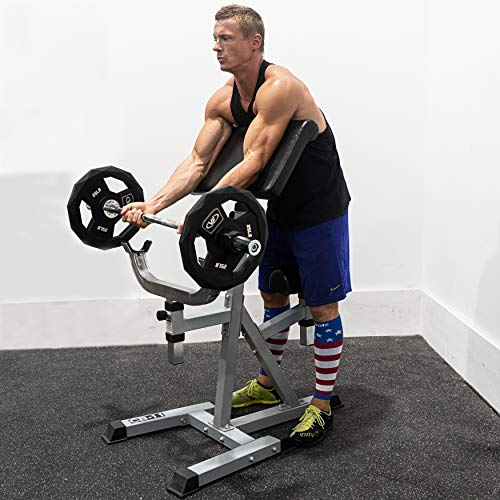 Valor Fitness CB-11 Standing Arm Curl Station for Strength Training w/Pivot and Contoured Arm Rest