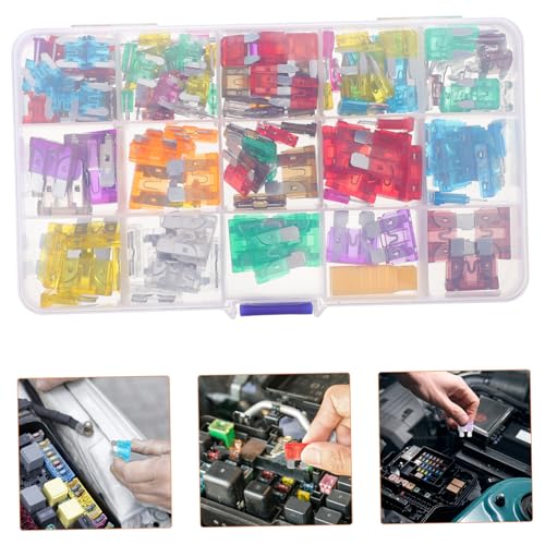 Kit de fusibles Zerodeko 180 pcs para automóvil, RV y camión con fusibles mini estándar micro, extractor y caja de almacenamiento miniatura 6