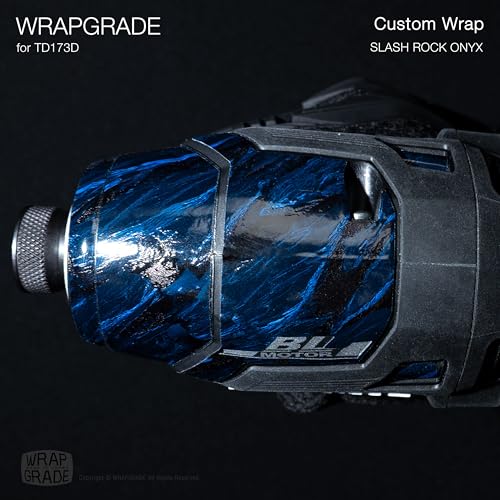 WRAPGRADE Custom Wrap Aufkleber Abziehbild kompatibel mit Makita DTD173 18V LXT (Slash Rock Onyx)