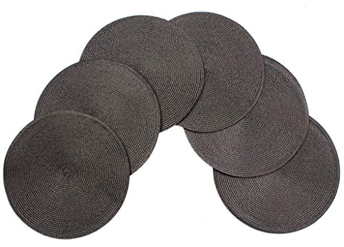 Vienna Woven Spiral Table Placemats 15 Inches Round Set of 6 Non-Slip Dining