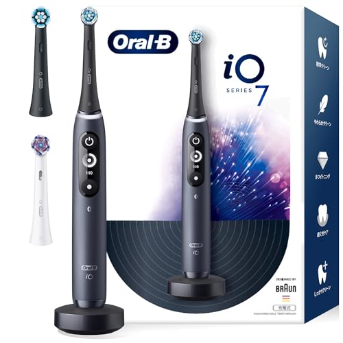 ブラウン 電動歯ブラシ オーラルB 【プレミアムモデル】iO7 歯科クリーニングのような磨き上がり トラベルケース+ 替えブラシ3本付き iOM7.3V2.2K BK 【Amazon.co.jp 限定】