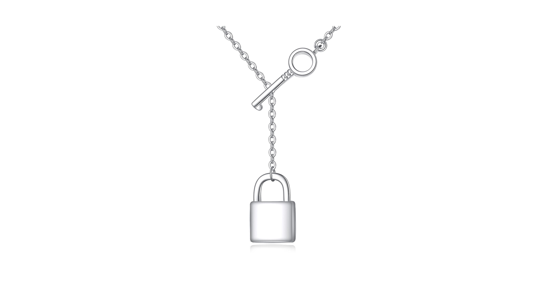 Amazon.com: JERWLI Lock Key Necklace Sterling Silver