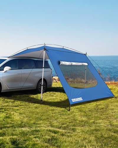 SUPAREE Toldo Caravana Universal Toldo Camper Furgoneta Lateral Avance Caravana con Ventana de Malla y Paneles Laterales Protección UV 210D Oxford Impermeable para RV Van Camper 4x4 Camping