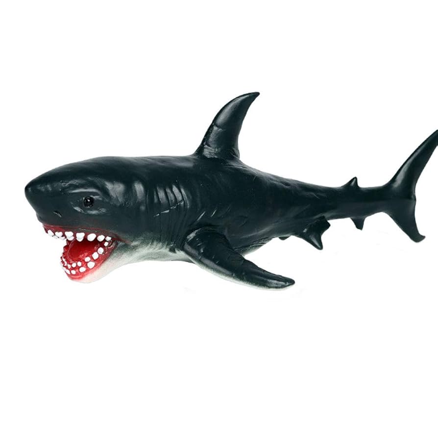 Amazon.co.jp: FLORMOON白サメ置物、ゴム現実的な海の動物の